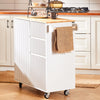 SoBuy FKW124-WN Meuble Cuisine à roulettes avec Plan de Travail Desserte Cuisine avec tiroirs, Placard, Barre latérale Meuble de Rangement Bas Cuisine Micro-Onde en Bois de Caoutchouc 90x40x90cm
