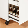 SoBuy FKW126-WN Desserte de Cuisine à roulettes îlot de Cuisine Chariot de Service Buffet Placard Armoire Cuisine avec 2 Tiroirs, 2 Portes, Porte-torchon, 105x46x92 cm