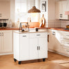 SoBuy FKW126-WN Desserte de Cuisine à roulettes îlot de Cuisine Chariot de Service Buffet Placard Armoire Cuisine avec 2 Tiroirs, 2 Portes, Porte-torchon, 105x46x92 cm