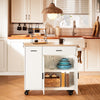 SoBuy FKW126-WN Desserte de Cuisine à roulettes îlot de Cuisine Chariot de Service Buffet Placard Armoire Cuisine avec 2 Tiroirs, 2 Portes, Porte-torchon, 105x46x92 cm