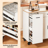 SoBuy FKW126-WN Desserte de Cuisine à roulettes îlot de Cuisine Chariot de Service Buffet Placard Armoire Cuisine avec 2 Tiroirs, 2 Portes, Porte-torchon, 105x46x92 cm