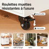SoBuy FKW126-WN Desserte de Cuisine à roulettes îlot de Cuisine Chariot de Service Buffet Placard Armoire Cuisine avec 2 Tiroirs, 2 Portes, Porte-torchon, 105x46x92 cm