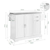 SoBuy FKW128-ST Desserte de Cuisine à roulettes, Îlot Central avec Plan de Travail Extensible Chariot Mobile pour Cuisine ou Salle à Manger, Meuble de Cuisine avec Rangement Blanc 130 x 46/71 x 91 cm