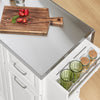 SoBuy FKW128-ST Desserte de Cuisine à roulettes, Îlot Central avec Plan de Travail Extensible Chariot Mobile pour Cuisine ou Salle à Manger, Meuble de Cuisine avec Rangement Blanc 130 x 46/71 x 91 cm