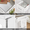 SoBuy FKW128-ST Desserte de Cuisine à roulettes, Îlot Central avec Plan de Travail Extensible Chariot Mobile pour Cuisine ou Salle à Manger, Meuble de Cuisine avec Rangement Blanc 130 x 46/71 x 91 cm