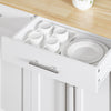SoBuy FKW129-WN Desserte de Cuisine à roulettes Îlot Central avec Plan de Travail Extensible, 2 Tiroirs et Étagères Réglables Chariot Mobile pour Cuisine ou Salle à Manger, Blanche 113x91x(44-69) cm