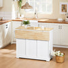 SoBuy FKW129-WN Desserte de Cuisine à roulettes Îlot Central avec Plan de Travail Extensible, 2 Tiroirs et Étagères Réglables Chariot Mobile pour Cuisine ou Salle à Manger, Blanche 113x91x(44-69) cm