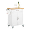 SoBuy FKW13-WN Desserte de cuisine à roulettes avec plateau en bambou, meuble de rangement de cuisine, meuble plan de travail avec tiroir – Idéal pour cuisine, salle à manger ou restaurant 66x91x45 cm