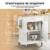 SoBuy FKW13-WN Desserte de cuisine à roulettes avec plateau en bambou, meuble de rangement de cuisine, meuble plan de travail avec tiroir – Idéal pour cuisine, salle à manger ou restaurant 66x91x45 cm
