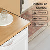 SoBuy FKW13-WN Desserte de cuisine à roulettes avec plateau en bambou, meuble de rangement de cuisine, meuble plan de travail avec tiroir – Idéal pour cuisine, salle à manger ou restaurant 66x91x45 cm