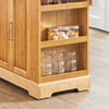 SoBuy FKW130-N Desserte de Cuisine à Roulettes, Îlot Central avec Plan de Travail Extensible Chariot Mobile, Meuble de Cuisine avec Rangement Naturel 107x(46–71)x92,5 cm