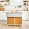 SoBuy FKW130-N Desserte de Cuisine à Roulettes, Îlot Central avec Plan de Travail Extensible Chariot Mobile, Meuble de Cuisine avec Rangement Naturel 107x(46–71)x92,5 cm