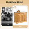 SoBuy FKW130-N Desserte de Cuisine à Roulettes, Îlot Central avec Plan de Travail Extensible Chariot Mobile, Meuble de Cuisine avec Rangement Naturel 107x(46–71)x92,5 cm