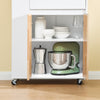 SoBuy FKW132-WN Desserte de Cuisine sur Roues – Meuble Cuisine avec Plan de Travail en Bois de Caoutchouc, Unité de Cuisine Autonome pour Salle à Manger et Station Café 70 x 40 x 90 cm Blanc