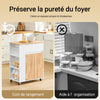 SoBuy FKW132-WN Desserte de Cuisine sur Roues – Meuble Cuisine avec Plan de Travail en Bois de Caoutchouc, Unité de Cuisine Autonome pour Salle à Manger et Station Café 70 x 40 x 90 cm Blanc