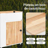 SoBuy FKW132-WN Desserte de Cuisine sur Roues – Meuble Cuisine avec Plan de Travail en Bois de Caoutchouc, Unité de Cuisine Autonome pour Salle à Manger et Station Café 70 x 40 x 90 cm Blanc