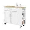 SoBuy FKW133-WN Îlot Central de Cuisine Mobile – Desserte à roulettes de Cuisine – Meuble de Cuisine avec Plan de Travail et Tiroir pour Salle à Manger ou Cuisine Extérieure, Blanc 99x40x85 cm