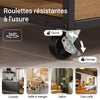 SoBuy FKW134-N Meuble Cuisine à roulettes avec Plan de Travail Desserte Cuisine avec tiroirs, Range-Bouteilles îlot Central Compact pour Cuisine, Salle à Manger et extérieur Vintage Marron 67x88x37cm