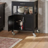SoBuy FKW22-SCH Meuble de Cuisine à roulettes avec Plan de Travail Desserte Cuisine compacte pour Rangement Cuisine, extérieur ou Chambre Chariot de Service Multifonction Noir 60x92x45cm