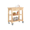 SoBuy FKW24-N Chariot de Cuisine en bois d'hévéa Kitchen Trolley Desserte roulante