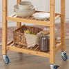 SoBuy FKW28-SCH Chariot de Cuisine Desserte à roulettes Meuble Cuisine Rangement Bambou avec Plan de Travail Cuisine marbre Etagère Cuisine Noir L58xP40xH85cm