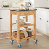 SoBuy FKW28-SCH Chariot de Cuisine Desserte à roulettes Meuble Cuisine Rangement Bambou avec Plan de Travail Cuisine marbre Etagère Cuisine Noir L58xP40xH85cm