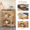 SoBuy FKW28-SCH Chariot de Cuisine Desserte à roulettes Meuble Cuisine Rangement Bambou avec Plan de Travail Cuisine marbre Etagère Cuisine Noir L58xP40xH85cm