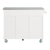 SoBuy FKW30-II-W Desserte sur roulettes, Meuble Chariot de Cuisine de Service Roulant avec 3 tiroir et 1 Grande Armoire de Rangement, Plateau en Acier