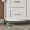 SoBuy FKW30-II-W Desserte sur roulettes, Meuble Chariot de Cuisine de Service Roulant avec 3 tiroir et 1 Grande Armoire de Rangement, Plateau en Acier