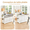 SoBuy FKW41-ST Desserte de Cuisine à roulettes Îlot Central avec Plan de Travail Extensible 2 Tiroirs et Étagères Réglables Chariot Mobile pour Cuisine ou Salle à Manger 130 x 46 (+ 25) x 91 cm