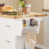 SoBuy FKW41-WN Desserte de Cuisine à roulettes Îlot Central avec Plan de Travail Extensible 2 Tiroirs et Étagères Réglables Chariot Mobile pour Cuisine ou Salle à Manger 130 x 46 (+ 25) x 91 cm