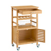 SoBuy FKW53-N Desserte cuisine Table roulante en Bambou Chariot de cuisine