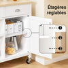 SoBuy FKW62-II-WN Desserte Roulante, Chariot de Cuisine de Service, Armoire Meuble de Rangement Cusine sur roulettes, Multi-Rangement avec 2 Tiroirs et 1 Porte, L 87 x P 48 x H 89 cm