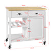 SoBuy FKW62-WN Chariot de Service 1 porte-bouteilles 2 tiroirs
