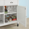 SoBuy FKW62-WN Chariot de Service 1 porte-bouteilles 2 tiroirs