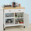 SoBuy FKW62-WN Chariot de Service 1 porte-bouteilles 2 tiroirs