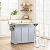 SoBuy FKW71-II-HG Desserte de Cuisine à roulettes, Îlot Central avec Plan de Travail Extensible Chariot Mobile pour Cuisine ou Salle à Manger, Meuble de Cuisine avec Rangement Gris 115x46/71x92 cm