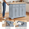 SoBuy FKW71-II-HG Desserte de Cuisine à roulettes, Îlot Central avec Plan de Travail Extensible Chariot Mobile pour Cuisine ou Salle à Manger, Meuble de Cuisine avec Rangement Gris 115x46/71x92 cm