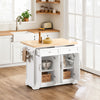 SoBuy FKW71-II-WN Desserte de Cuisine à roulettes, Îlot Central avec Plan de Travail Extensible Chariot Mobile pour Cuisine ou Salle à Manger, Meuble de Cuisine avec Rangement Blanc 115x46/71x92 cm
