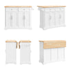 SoBuy FKW71-II-WN Desserte de Cuisine à roulettes, Îlot Central avec Plan de Travail Extensible Chariot Mobile pour Cuisine ou Salle à Manger, Meuble de Cuisine avec Rangement Blanc 115x46/71x92 cm