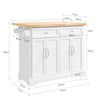 SoBuy FKW71-III-WN Desserte de Cuisine à roulettes, Îlot Central avec Plan de Travail Extensible Chariot Mobile pour Cuisine ou Salle à Manger, Meuble de Cuisine avec Rangement Blanc 115x46/71x92 cm