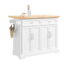 SoBuy FKW71-III-WN Desserte de Cuisine à roulettes, Îlot Central avec Plan de Travail Extensible Chariot Mobile pour Cuisine ou Salle à Manger, Meuble de Cuisine avec Rangement Blanc 115x46/71x92 cm