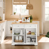 SoBuy FKW71-III-WN Desserte de Cuisine à roulettes, Îlot Central avec Plan de Travail Extensible Chariot Mobile pour Cuisine ou Salle à Manger, Meuble de Cuisine avec Rangement Blanc 115x46/71x92 cm