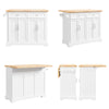 SoBuy FKW71-III-WN Desserte de Cuisine à roulettes, Îlot Central avec Plan de Travail Extensible Chariot Mobile pour Cuisine ou Salle à Manger, Meuble de Cuisine avec Rangement Blanc 115x46/71x92 cm