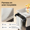 SoBuy FKW71-SCH Desserte de Cuisine à Roulettes – Îlot Central avec Plan de Travail Extensible, 2 Tiroirs et Étagères Réglables – Chariot Mobile pour Cuisine ou Salle à Manger, Noir, 115x92x(46-71)cm