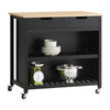 SoBuy FKW74-SCH Desserte Cuisine à roulettes Meuble Cuisine Rangement Petit Meuble de Cuisine Meuble Micro-Onde Meuble Cuisine Bas Plan de Travail Cuisine 100x60x94cm Noir