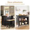 SoBuy FKW74-SCH Desserte Cuisine à roulettes Meuble Cuisine Rangement Petit Meuble de Cuisine Meuble Micro-Onde Meuble Cuisine Bas Plan de Travail Cuisine 100x60x94cm Noir