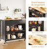 SoBuy FKW74-SCH Desserte Cuisine à roulettes Meuble Cuisine Rangement Petit Meuble de Cuisine Meuble Micro-Onde Meuble Cuisine Bas Plan de Travail Cuisine 100x60x94cm Noir