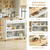SoBuy FKW74-WN Desserte Cuisine à roulettes Meuble Cuisine Rangement Petit Meuble de Cuisine Meuble Micro-Onde Meuble Cuisine Bas Plan de Travail Cuisine 100x60x94cm Blanc