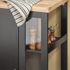 SoBuy FKW75-SCH desserte Cuisine avec roulettes et étagère latérale – Meuble de Cuisine Noir avec Porte Unique – Chariot de Service pour Rangement Cuisine et Plan de Travail Compact, 60x92x45cm